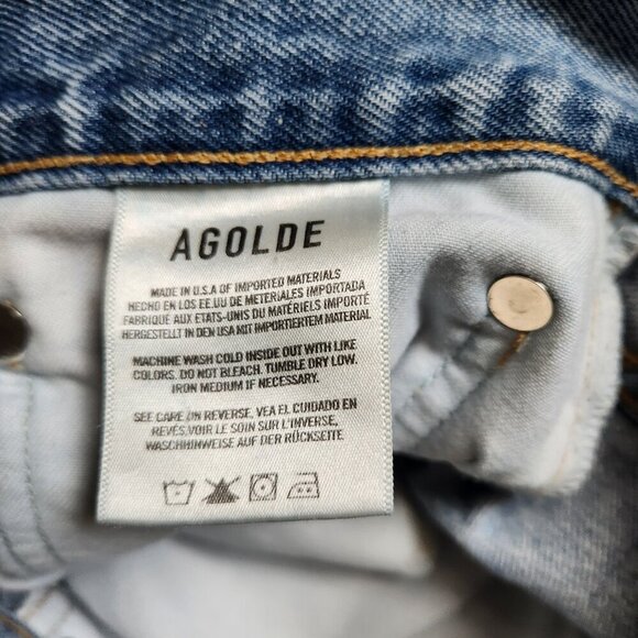 Agolde 90's Jean High Rise Loose Fit Jeans Womens Size 29 Distressed A069C-811 - Picture 4 of 6